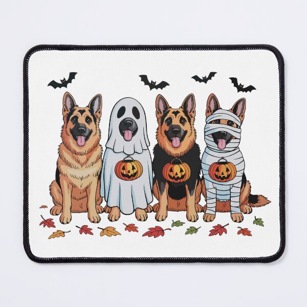 Item preview, Halloween German Shepherd Ghost and Mummy Dogs with Pumpkins designed and sold by elisarasada.