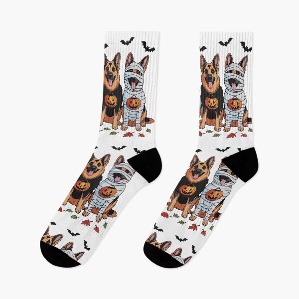 Item preview, Halloween German Shepherd Ghost and Mummy Dogs with Pumpkins designed and sold by elisarasada.