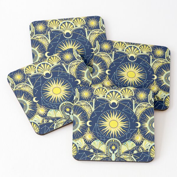 Item preview,  Celestial Neo Deco Sun Moon Zodiac Pattern Symmetrical Art designed and sold by Jaani-T.