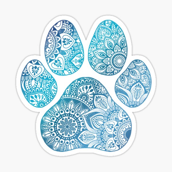 Mandala paw print Sticker
