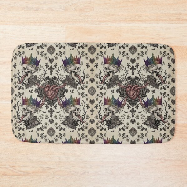 Item preview, "Rainbow Crowned Skull" - Queer Goth Pride & Vintage Dark Academia Pattern designed and sold by cabuks.