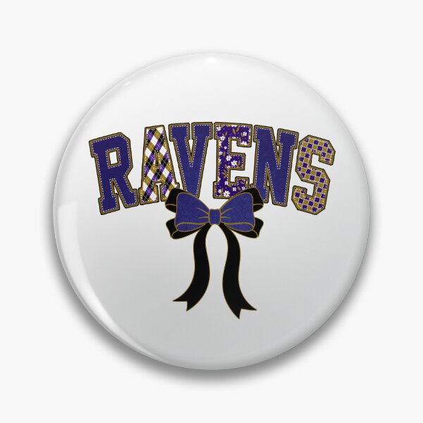 Item preview, Ravens Floral Coquette Bow Denim-effect Football Spirit designed and sold by Floral Vintage.