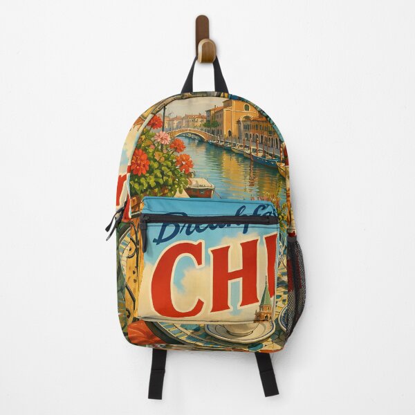 Item preview, Breakfast in Chioggia Italy – Vintage Travel Poster designed and sold by LSVart.