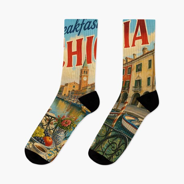 Item preview, Breakfast in Chioggia Italy – Vintage Travel Poster designed and sold by LSVart.