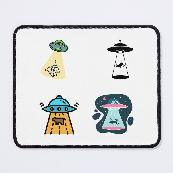 Item preview, Cartoon Unidentified Flying Object Abducting A Cow Extraterrestrial Ufo Sticker Pack designed and sold by viktor-adame.