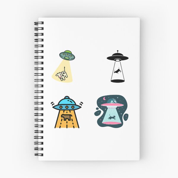 Item preview, Cartoon Unidentified Flying Object Abducting A Cow Extraterrestrial Ufo Sticker Pack designed and sold by viktor-adame.