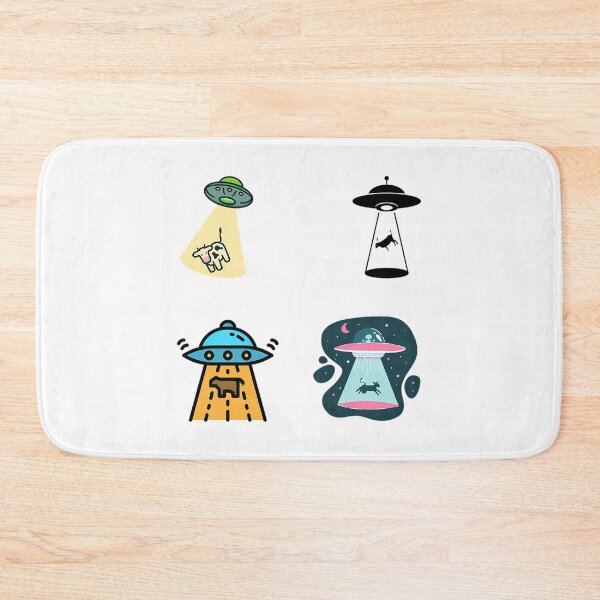 Item preview, Cartoon Unidentified Flying Object Abducting A Cow Extraterrestrial Ufo Sticker Pack designed and sold by viktor-adame.