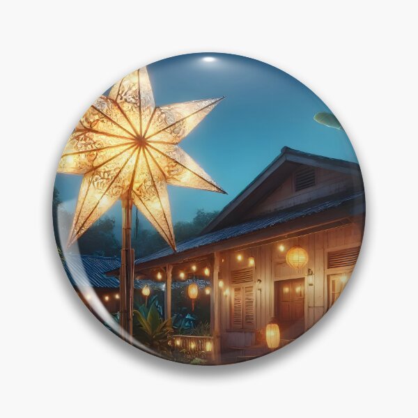 Item preview, Glowing Filipino Parol Star Lantern during a Tropical Christmas Night designed and sold by Sybille-Yates.