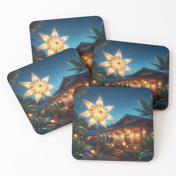 Item preview, Glowing Filipino Parol Star Lantern during a Tropical Christmas Night designed and sold by Sybille-Yates.