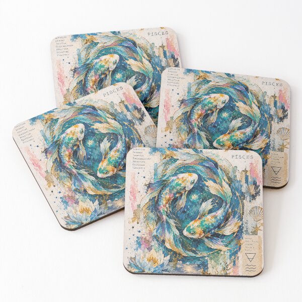 Item preview, Pisces Zodiac Painting – Celestial Fish Astrology Artwork designed and sold by GalleryKauffeld.