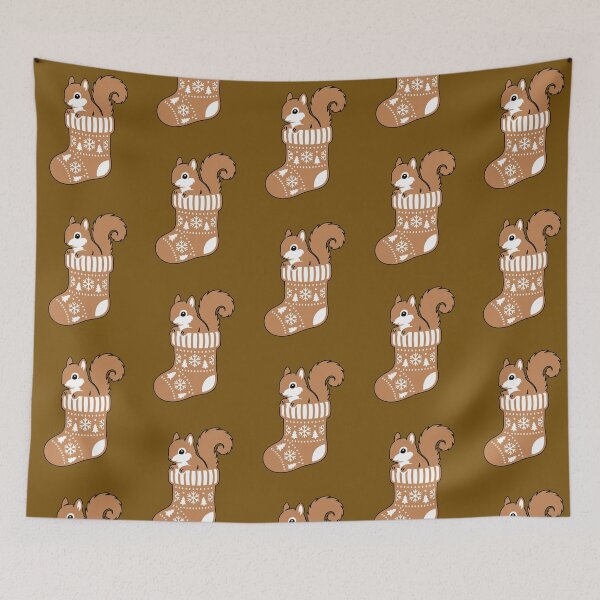 Item preview, Squirrel Christmas Stocking Winter Snowflakes Cute designed and sold by AstronautMerch.