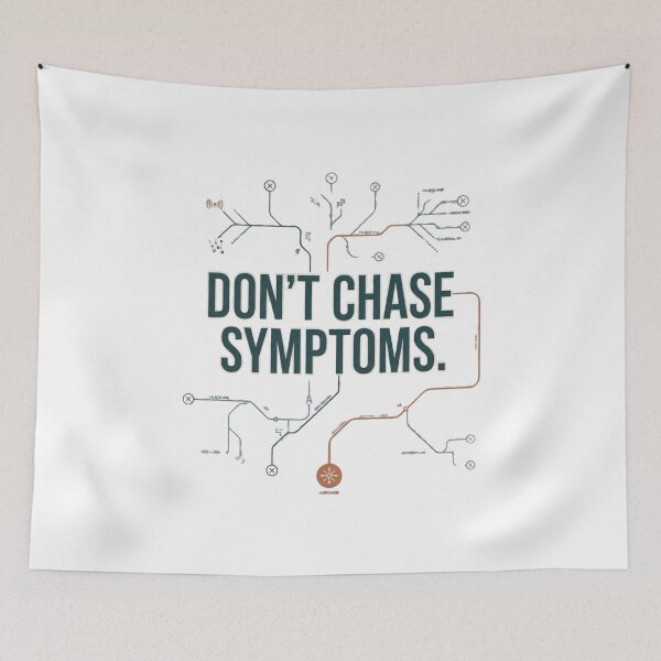 Item preview, Don't Chase Symptoms Troubleshooting Reliability Engineer designed and sold by Amr Darwish Graphic designer.