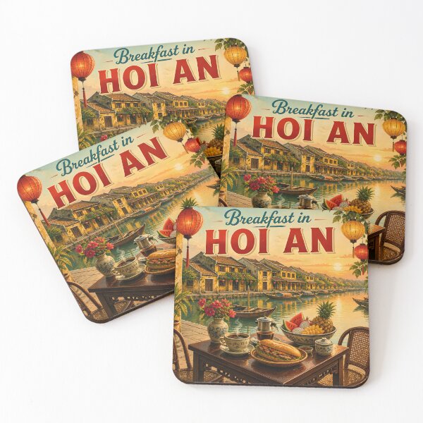 Item preview, Breakfast in Hoi An Vietnam – Vintage Travel Poster designed and sold by LSVart.