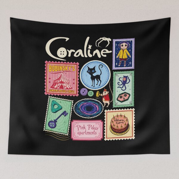 Item preview, Coraline Dark Fantasy Book Lover Stamps Artwork designed and sold by tesslstmoved.