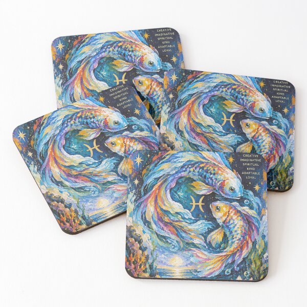 Item preview, Zodiac Sign Pisces Painting – Mystical Astrology Artwork designed and sold by GalleryKauffeld.