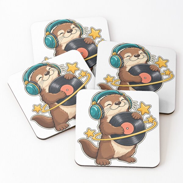 Item preview, Cosmic Vinyl Otter Music Lover designed and sold by FancyCatShop.