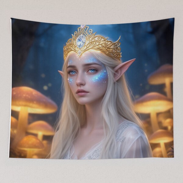 Item preview, Moonlit Forest Elf - Mystic Fantasy Portrait Art designed and sold by nhk999.