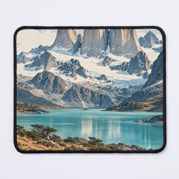 Item preview, Torres del Paine Patagonia Chile – Topographic Mountain Travel Poster designed and sold by ChicClicker.