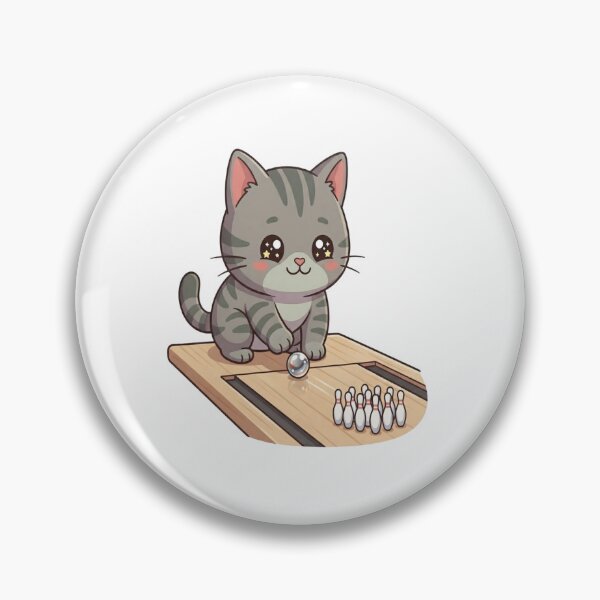 Item preview, Cute Cat Playing Mini Bowling designed and sold by Ella_Sketch.