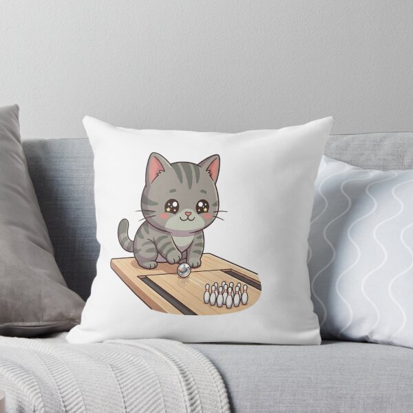 Item preview, Cute Cat Playing Mini Bowling designed and sold by Ella_Sketch.