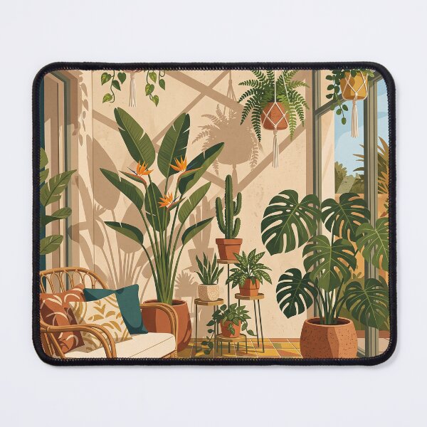 Item preview, Mid Century Modern Sunroom Terrace - Retro Aesthetic Bauhaus Print designed and sold by MissoStudio.
