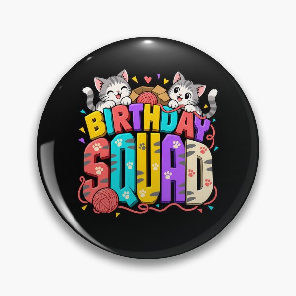 Item preview, Birthday Squad Cat Kitten Happy Birthday designed and sold by ShirTomDesigns.