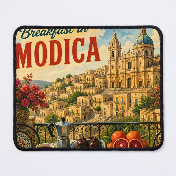 Item preview, Breakfast in Modica Italy – Vintage Travel Poster designed and sold by LSVart.