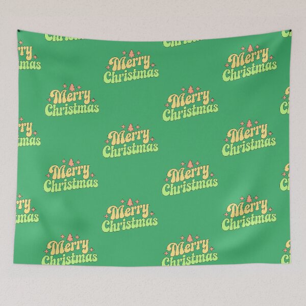 Aperçu de l'œuvre Sapin de Noël rétro vert vintage Joyeux Noël créée et vendue par AstronautMerch.