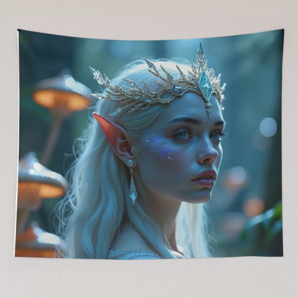 Item preview, Enchanted Guardian - Mystic Forest Fantasy Elf Portrait designed and sold by nhk999.