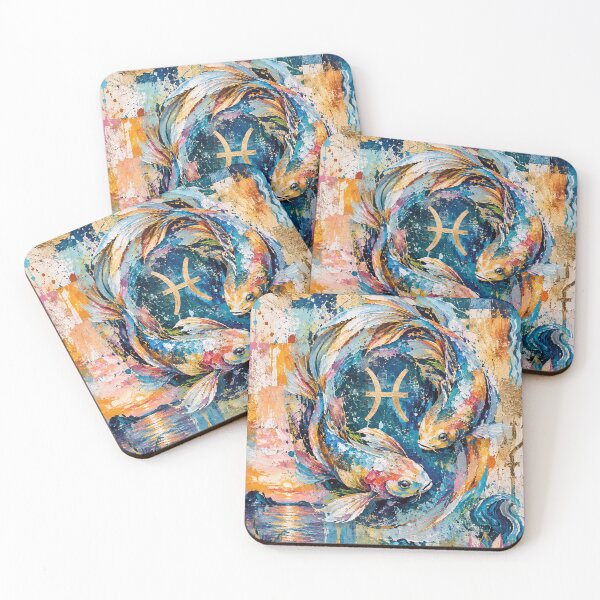 Item preview, Pisces Zodiac Painting – Celestial Fish Astrology Artwork designed and sold by GalleryKauffeld.