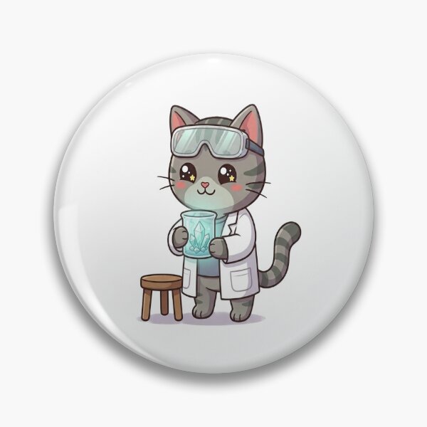 Item preview, Cute Cat Scientist Glowing Crystals designed and sold by Ella_Sketch.