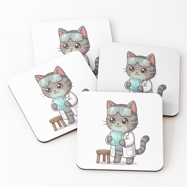 Item preview, Cute Cat Scientist Glowing Crystals designed and sold by Ella_Sketch.