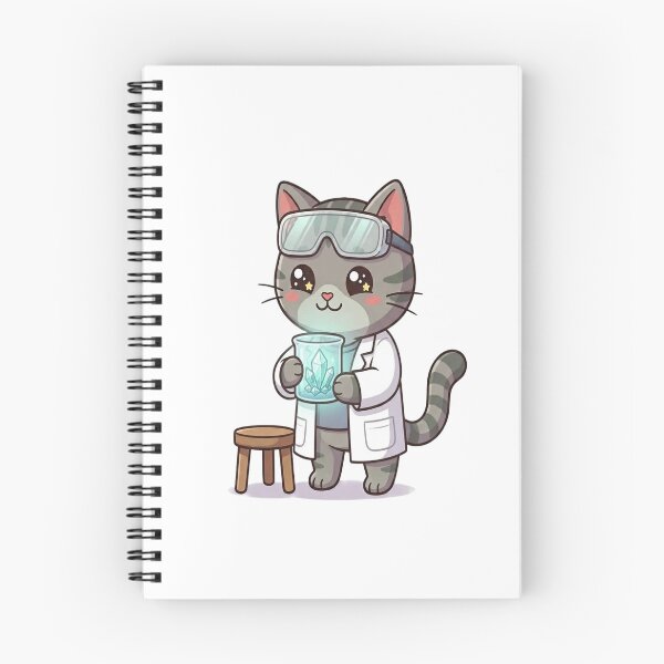 Item preview, Cute Cat Scientist Glowing Crystals designed and sold by Ella_Sketch.