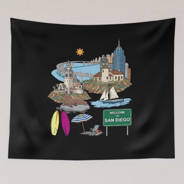 Item preview, San Diego Souvenir Artistic California Lover San Diego designed and sold by DSWShirts.
