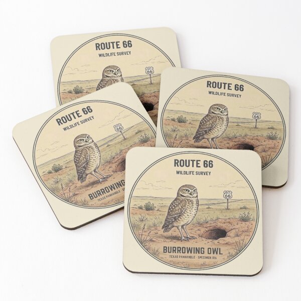 Item preview, Burrowing Owl Route 66 Wildlife Badge Texas Art designed and sold by CalmCapy Co.