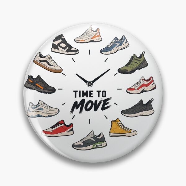 Item preview, Time to Move T-Shirt – Minimalist Sneaker Clock Streetwear Design designed and sold by hasii-store.