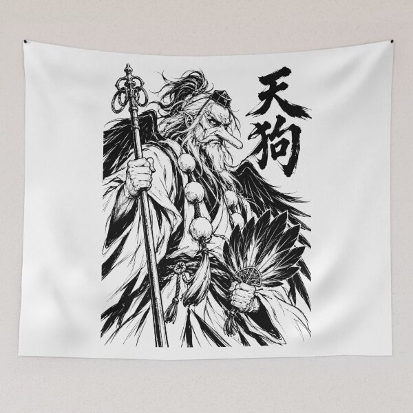 Item preview, Fierce Japanese Tengu Ink Portrait designed and sold by bapupa.
