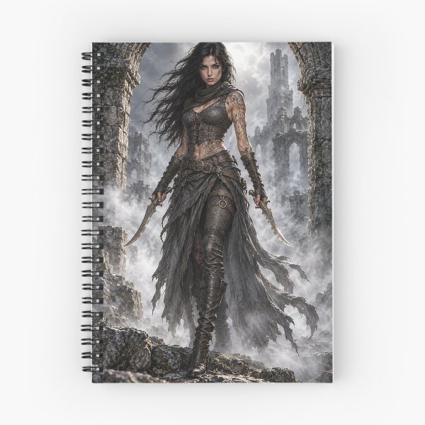 Item preview, Dark Fantasy Female Assassin – Gothic Warrior in Ancient Ruins designed and sold by photoparadise22.