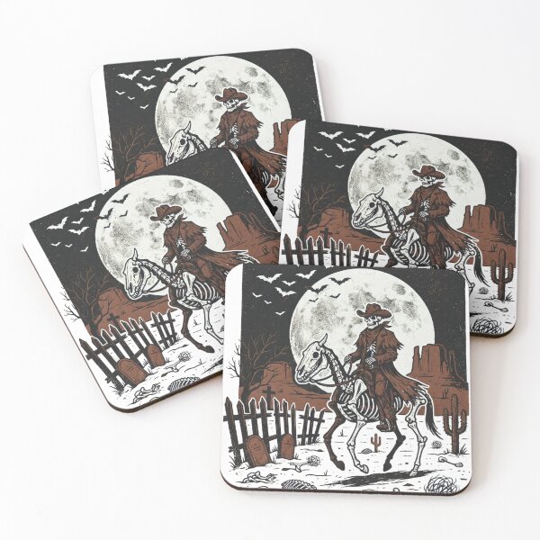 Item preview, Midnight Cowboy Skeleton Riding Through the Desert designed and sold by homedeco12.