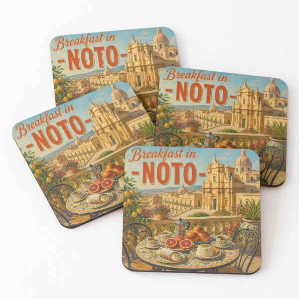 Item preview, Breakfast in Noto Italy – Vintage Travel Poster designed and sold by LSVart.