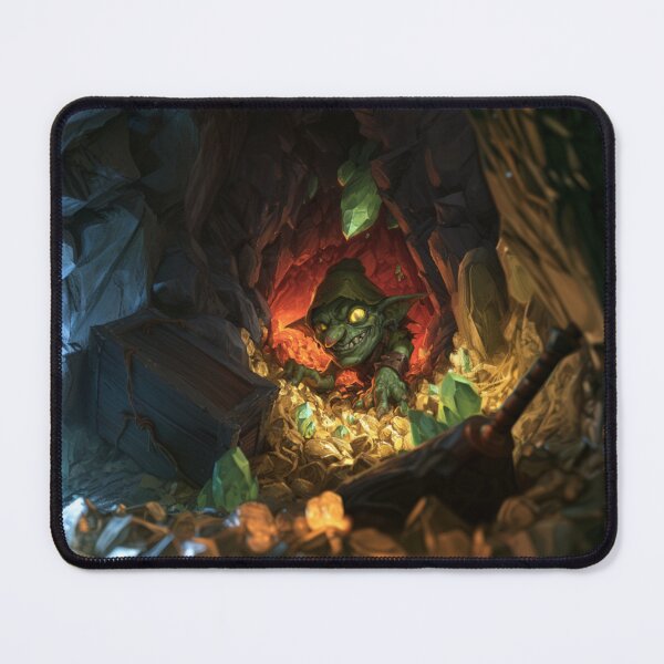 Item preview, A mischievous Goblin sneaking through hidden cave tunnels overflowing with stolen treasure illuminated by glowing crystals, Fantasy & Mythological Creatures designed and sold by CDC40.
