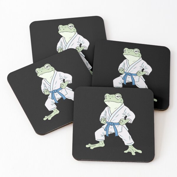 Item preview, Frog Karate Martial Arts Judo Blue Belt Whimsical Art designed and sold by LeshanArt.