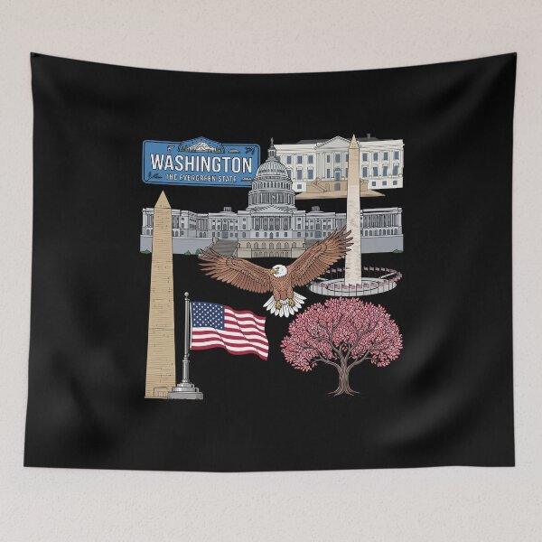 Item preview, Washington Monument Souvenir USA Flag Capitol Washington designed and sold by DSWShirts.