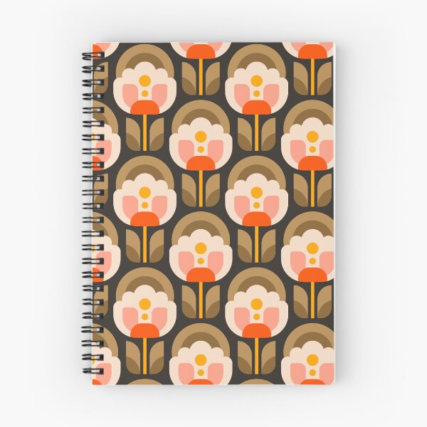 Item preview, 3750A - vibrant retro Scandi peonies pattern  designed and sold by RouCouCou.