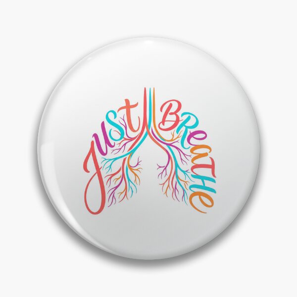 Item preview, Just Breathe Lungs Typography – Mindfulness & Calm Inspirational Design designed and sold by CreativeArtisanPrints Shop.