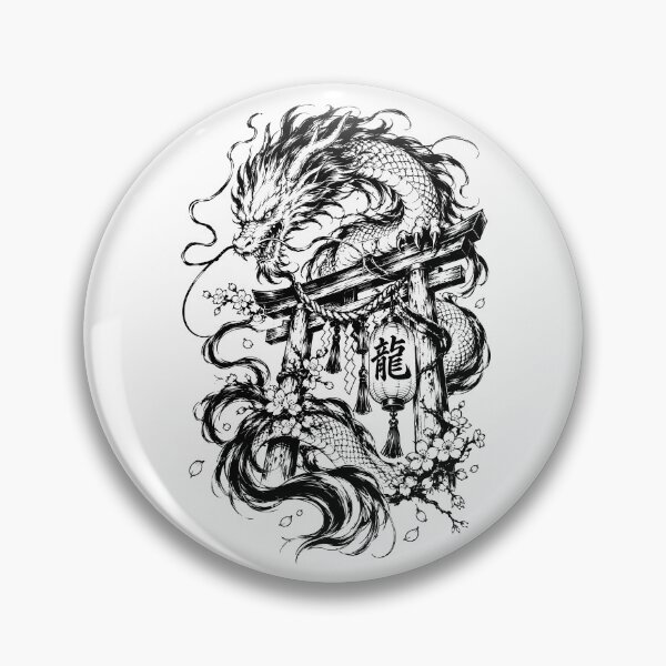 Item preview, Japanese Mythology Dragon Coiling Around Torii Gate designed and sold by bapupa.