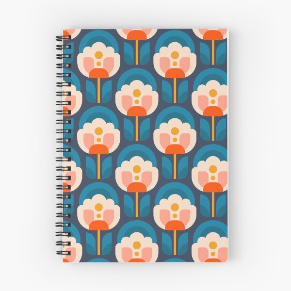 Item preview, 3750B - vibrant retro Scandi peonies pattern  designed and sold by RouCouCou.
