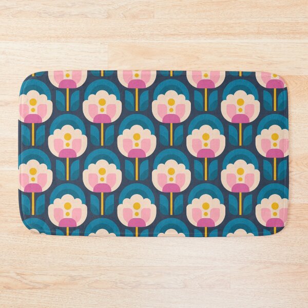 Item preview, 3750C - vibrant retro Scandi peonies pattern  designed and sold by RouCouCou.