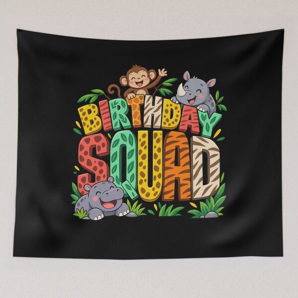 Aperçu de l'œuvre Birthday Squad Safari Animals Birthday Kid créée et vendue par ShirTomDesigns.