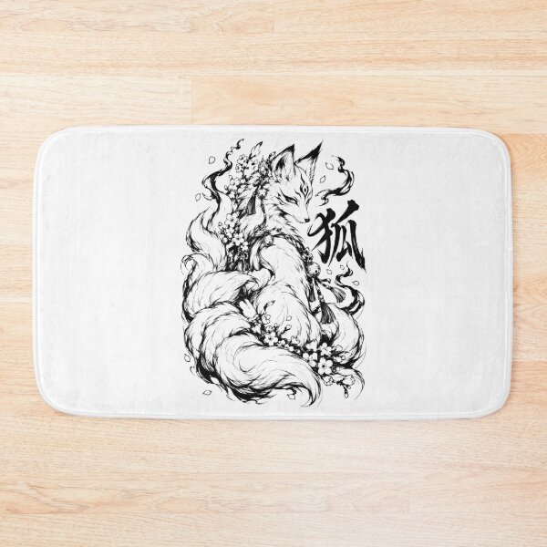 Item preview, Mystical Japanese Nine-Tailed Fox in Ink designed and sold by bapupa.